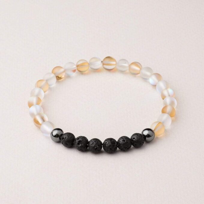 Glow Glass (Clear And Champagne) Crystal Bracelet - Image 2
