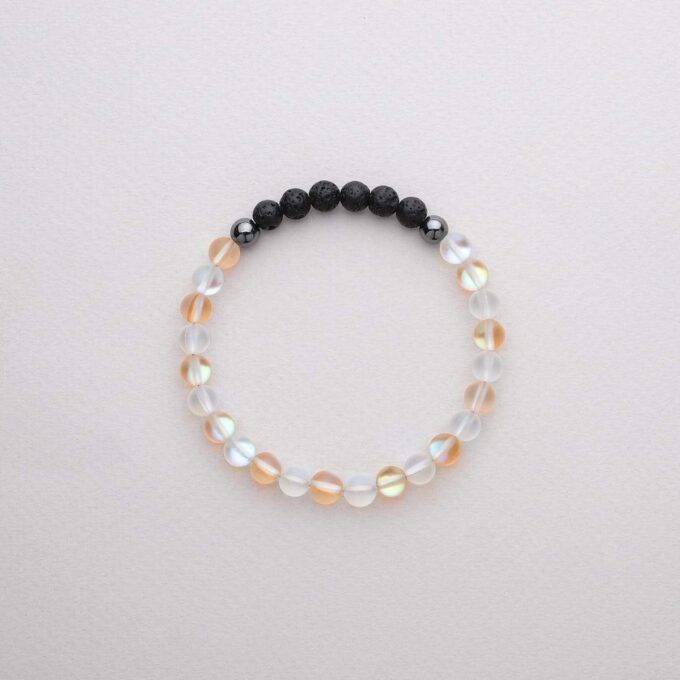 Glow Glass (Clear And Champagne) Crystal Bracelet - Image 4