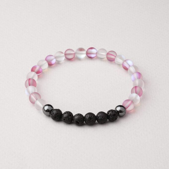 Glow Glass (Clear And Pink) Crystal Bracelet - Image 3